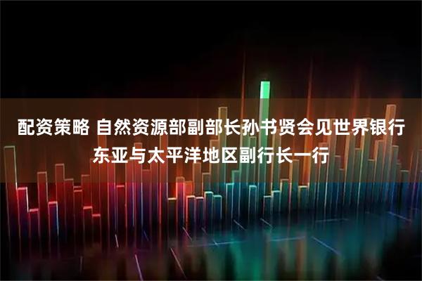 配资策略 自然资源部副部长孙书贤会见世界银行东亚与太平洋地区副行长一行